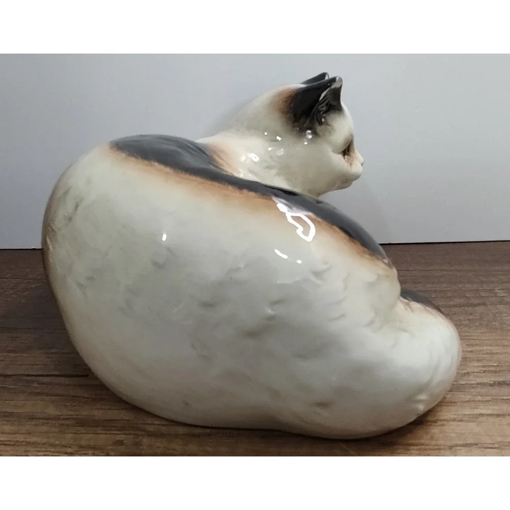 Goebel Large Calico Cat Porcelain Figurine Vintage